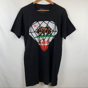 California Cali Bear Diamond Black Tshirt By Tokes